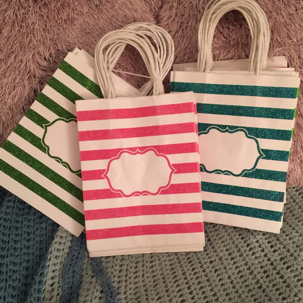 Lot of 26 Party Favor Bags Glitter Pink Teal Green